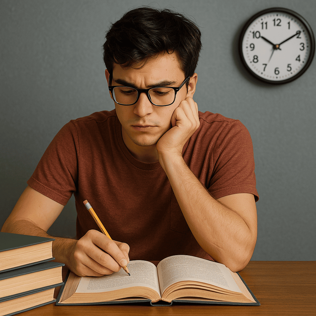 student following a daily study timetable at home- forango