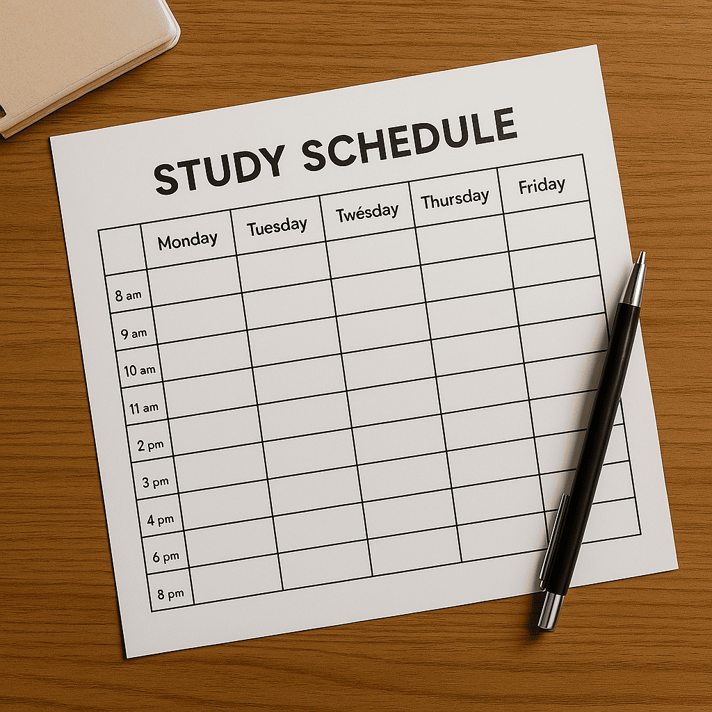Study Timetable for a Student at Home